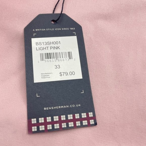 NEW BEN SHERMAN Travel Chino Shorts!  33  Light Pink  Flat Front  8 Inch Inseam - Picture 3 of 4